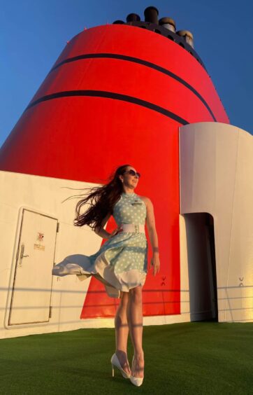 A dancer on board, one of the stunning pictures of the QE2 in the new exhibition.