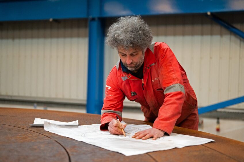 Michael Visocchi at work.