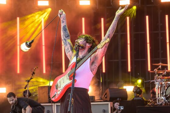 Simon Neil of Biffy Clyro on stage at TRNSMT.