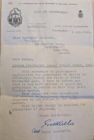 Permission to enter the city of Edinburgh from the police's chief constable.