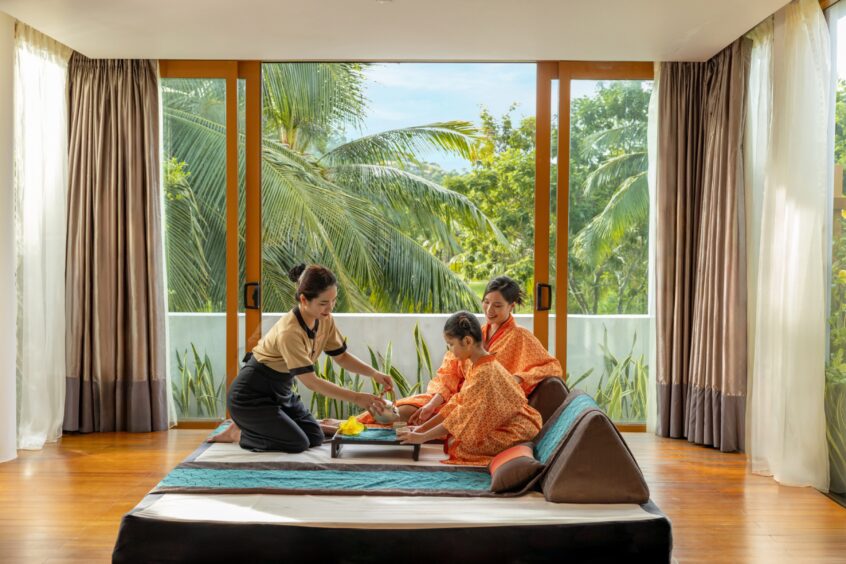 Family bonding spa treatment.