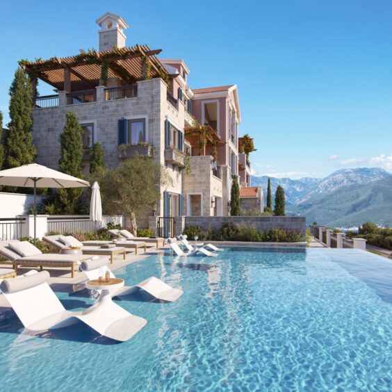 Each townhouse in the resort follows traditional design lines.