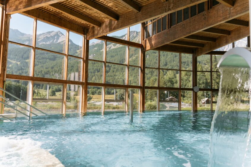 The hotel pool.
