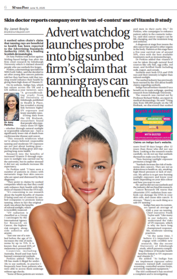 Our story on tanning danger.
