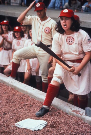 With Tom Hanks in A League Of Their Own.