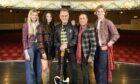 Bay City Rollers Stuart Woody Wood and John McLaughlin (centre) with some of the musical's cast Dani Heron, Chiara Sparkes and Joe Gill.