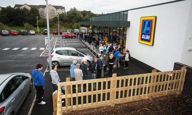 Opening day for Aldi in Ellon