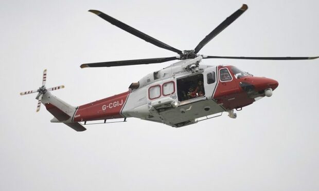The Shetland coastguard helicopter was dispatched.