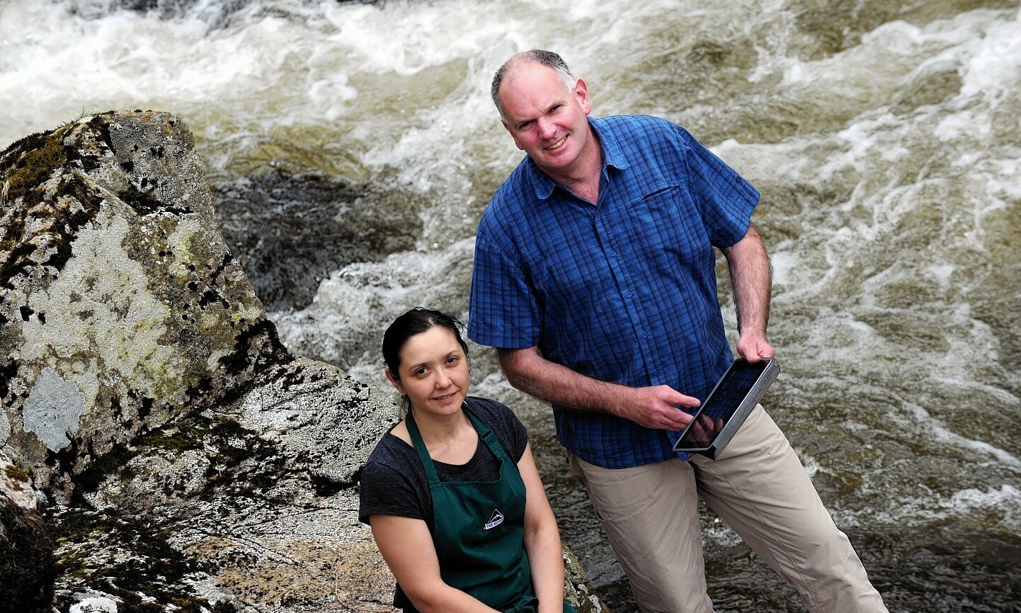 Colin Bruce of Braemar Mountain Sports with a colleague. 