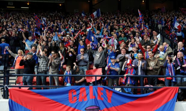 Caley Thistle fans at Hampden Park in 2015. Picture by Kenny Elrick