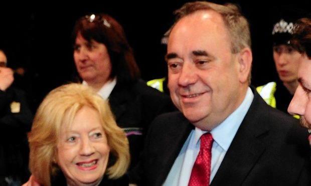 Alex Salmond arrives at the count