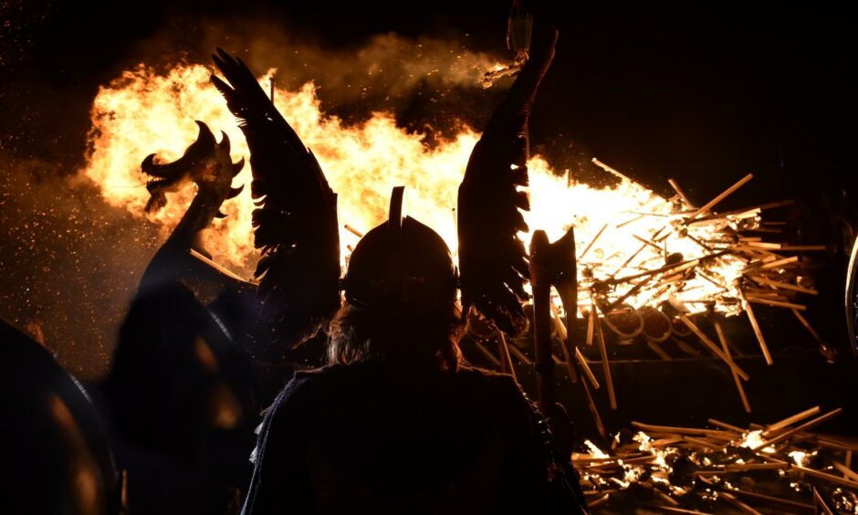 The ceremonial burning of the galley at Lerwick Up Helly Aa in 2018. Image: Colin Rennie/DC Thomson.