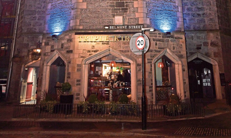 the outside of Aberdeen pub Triple Kirks