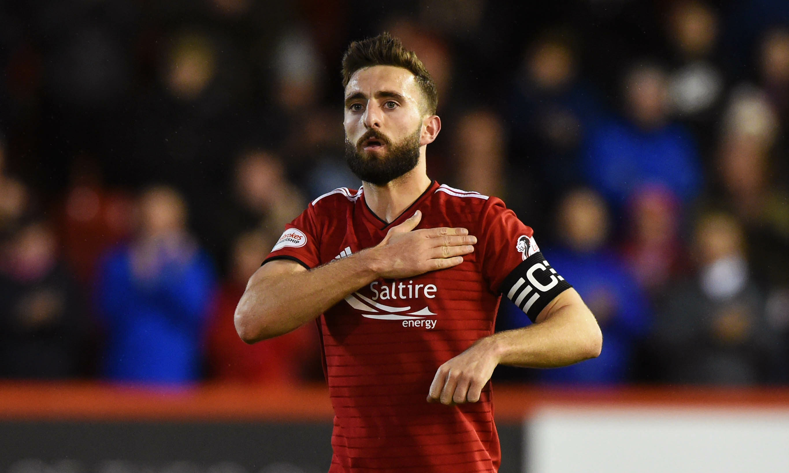 Former Aberdeen captain Graeme Shinnie  in action for the Dons.