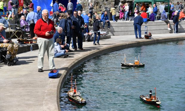 MODEL BOAT ENTHUSIASTS FROM ALL OVER SCOTLAND ATTENDED THE TARLAIR POOL GALA.