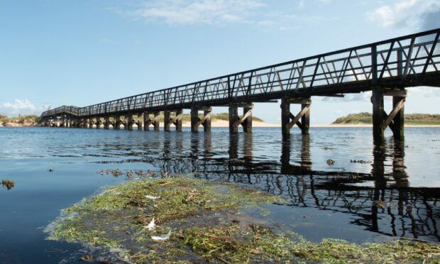 East Beach bridge in Lossiemouth.  Picture by Jason Hedges.