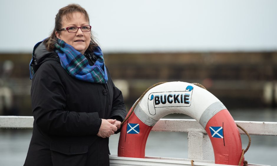 Buckie councillor Sonya Warren at Buckie Harbour.