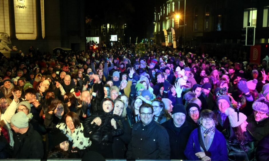 Crowds pack Schoolhill in Aberdeen in 2019. Image: Jim Irvine/DC Thomson