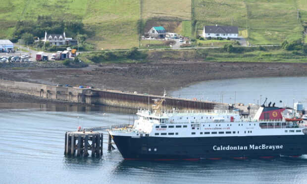 CalMac ferry MV Hebrides arrives in Uig on Skye from Tarbert, Harris.  Picture by Sandy McCook.