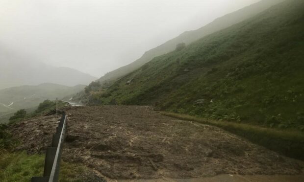 BEAR Scotland - A83 Rest and Be Thankful - Debris on the road following multiple landslips.