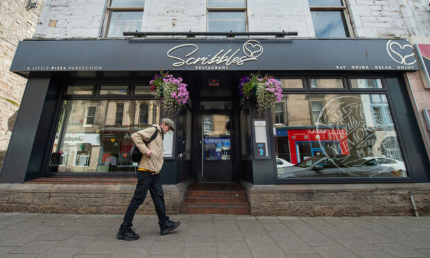 Exterior view of Scribbles on Elgin High Street.