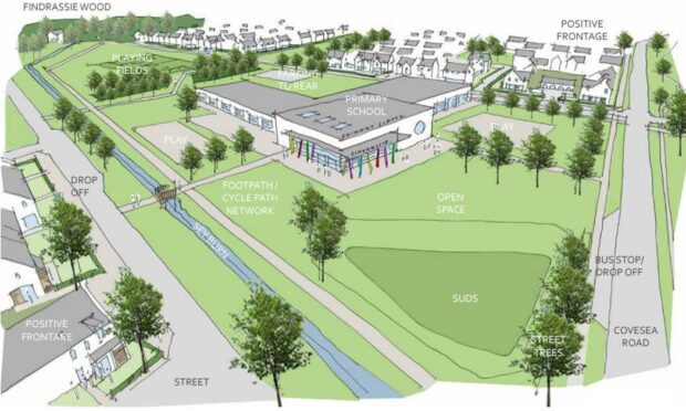 Delays are expected to the completion of Findrassie Primary as Moray Council suspends design work  over costs. Image: EMA Architecture Design Limited