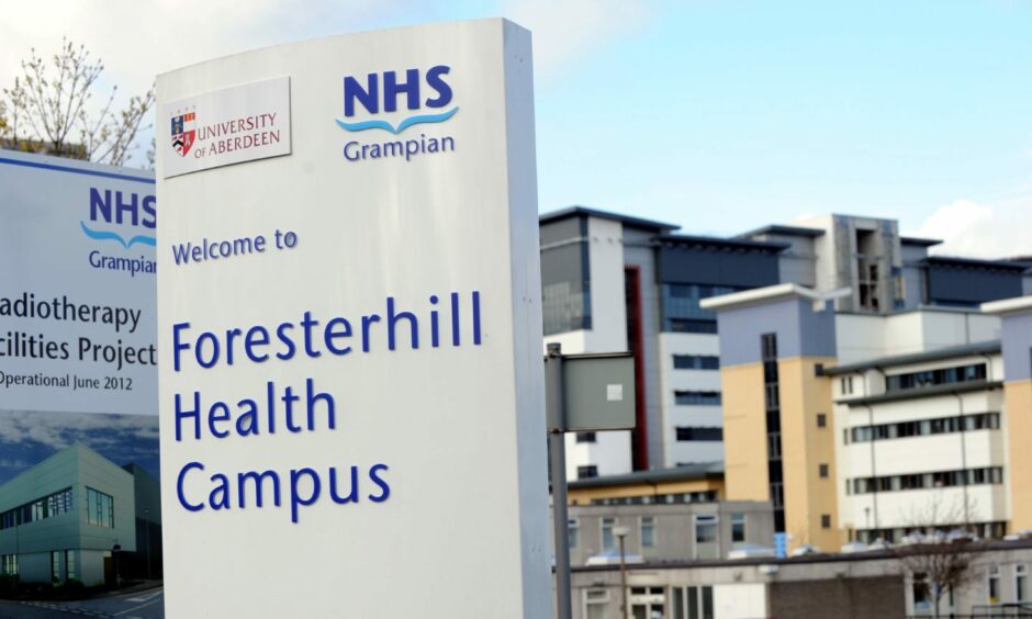 Foresterhill Health Campus sign.