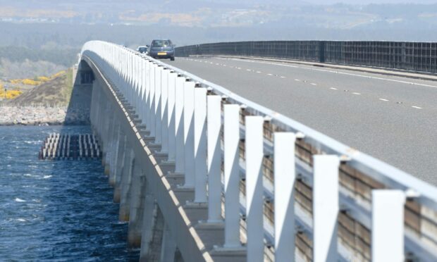 The A9 Dornoch Bridge was closed in both directions this morning due to high winds.