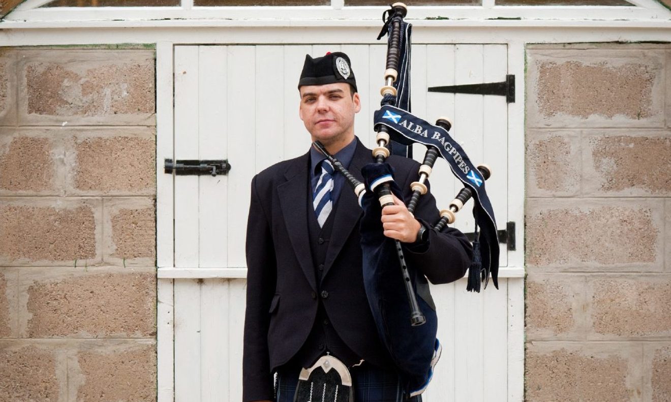Owner of Alba Bagpipes Rikki Evans from Aberdeen. 