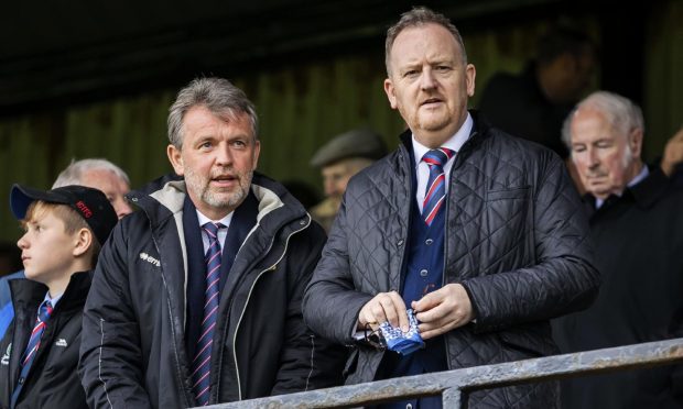 Caley Thistle chief executive Scot Gardiner (right) with chairman Ross Morrison.