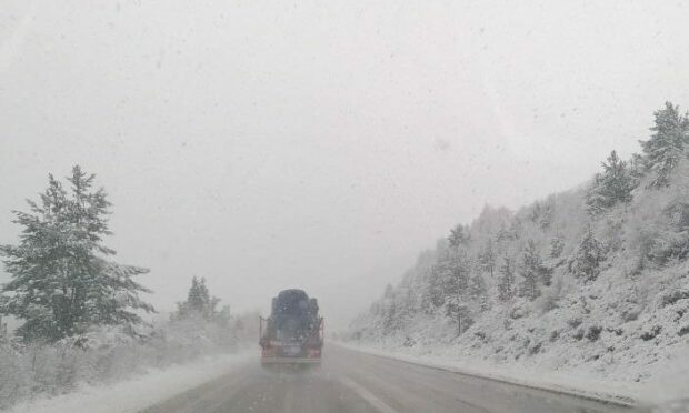 Some roads in the Highlands have been affected by snow and sleet as a yellow warning remains in place.