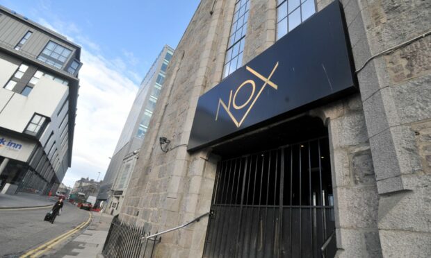 Image of outside of Nox nightclub in Aberdeen.