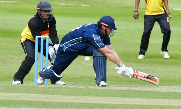 George Munsey in action for Scotland against Oman in 2019, the last time internationals were played at Mannofield