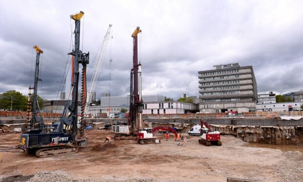 The construction site of The Baird Family Hospital, pictured in May 2021.