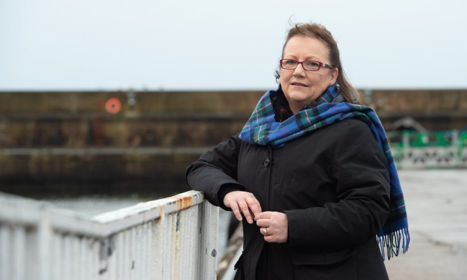 Sonya Warren at Buckie harbour. 