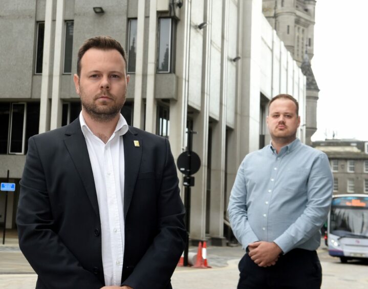 Councillors Ciarán McRae and Alex McLellan. Picture by Jim Irvine.