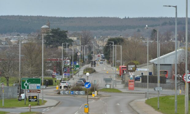 Section of the A96 through Elgin. Picture by Jason Hedges.