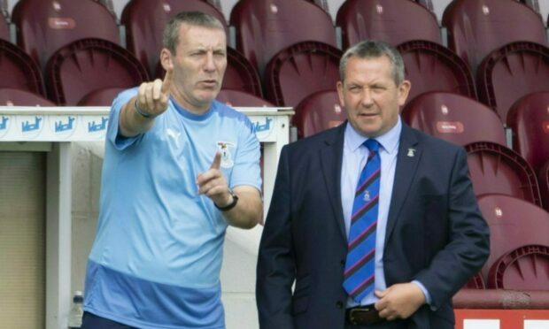 Barry Wilson, left, with Inverness head coach Billy Dodds.
