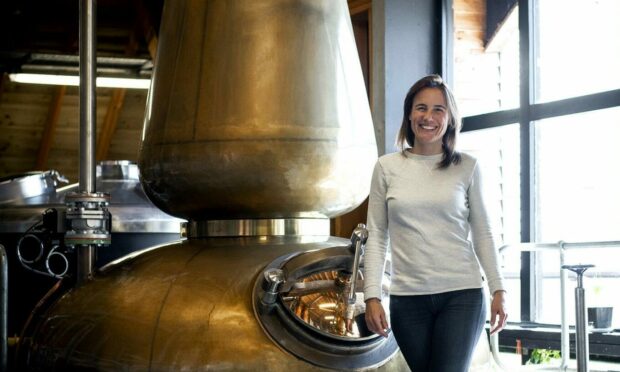 Annabel Thomas in the Nc'Nean stillhouse.