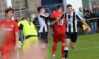 The suspended Paul Campbell celebrates one of Fraserburgh's goals in their victory over Brora Rangers back in August.