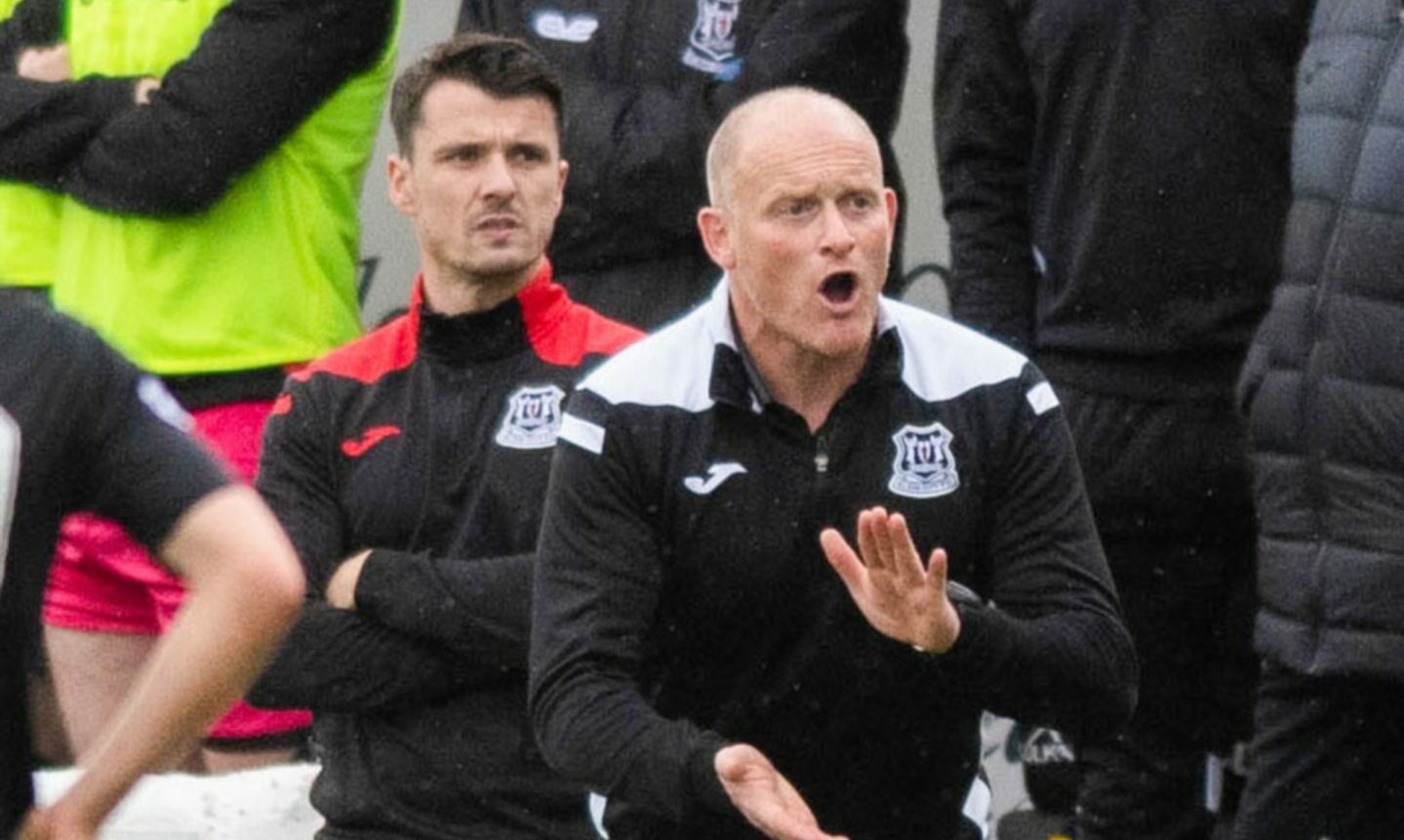 Elgin City manager Gavin Price, right, alongside assistant boss Steven Mackay.
