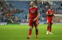 Aberdeen captain Scott Brown at full time during the 2-2 draw against Rangers.