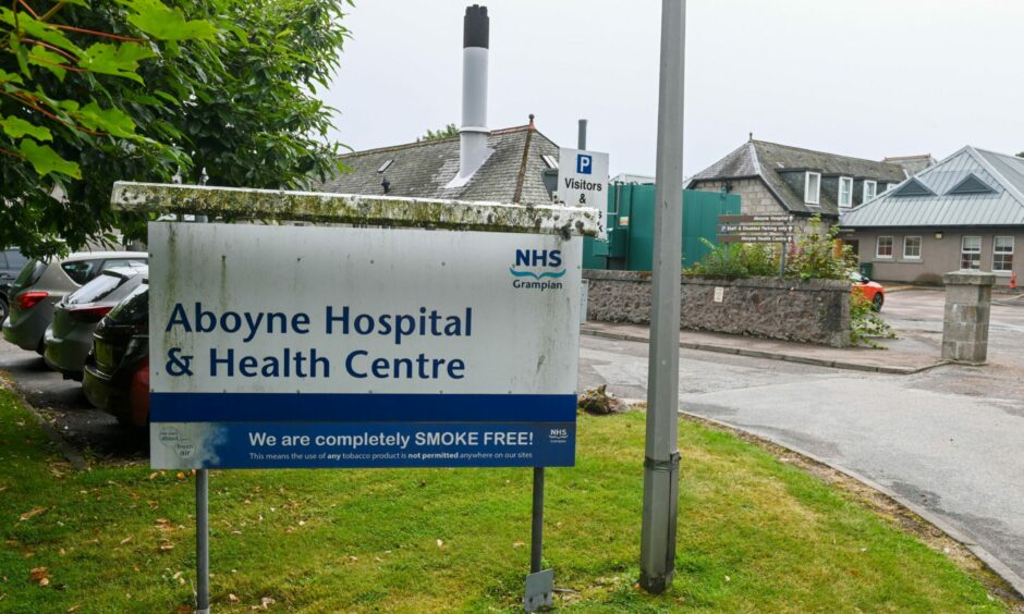 Sign for Aboyne Hospital and Health Centre. 