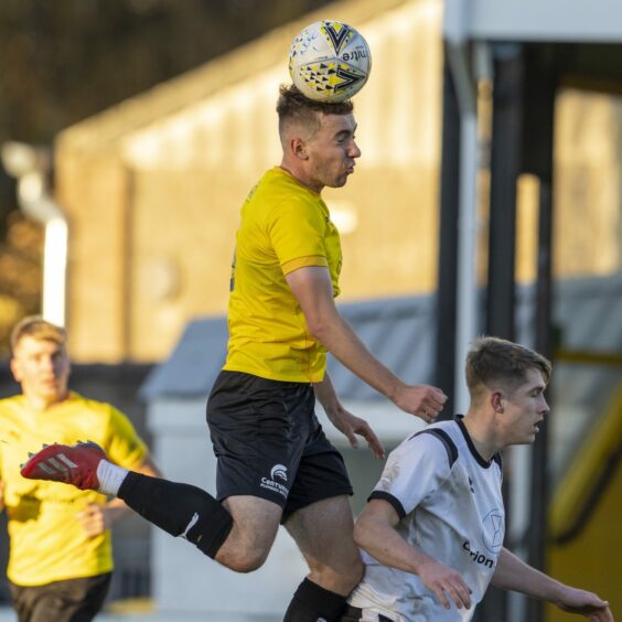 Ryan Fyffe in action for Nairn County against Clach earlier this season