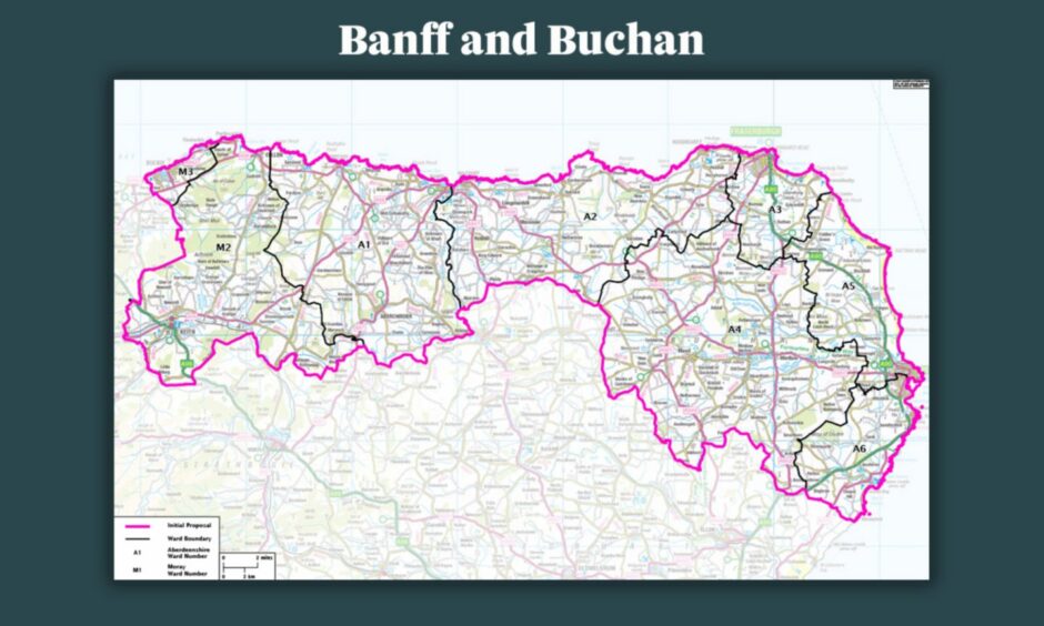 The proposed Banff and Buchan seat, incorporating Keith and Buckie and eastern Moray.