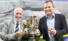 Pictured are George Manson Highland League President, left and Grant Shewan MD of GPH Builders Merchants.