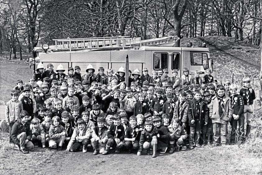 1986: Gordon area Cubs met at Templar’s Park, Maryculter, to mark the 70th birthday of the Cub Scout movement