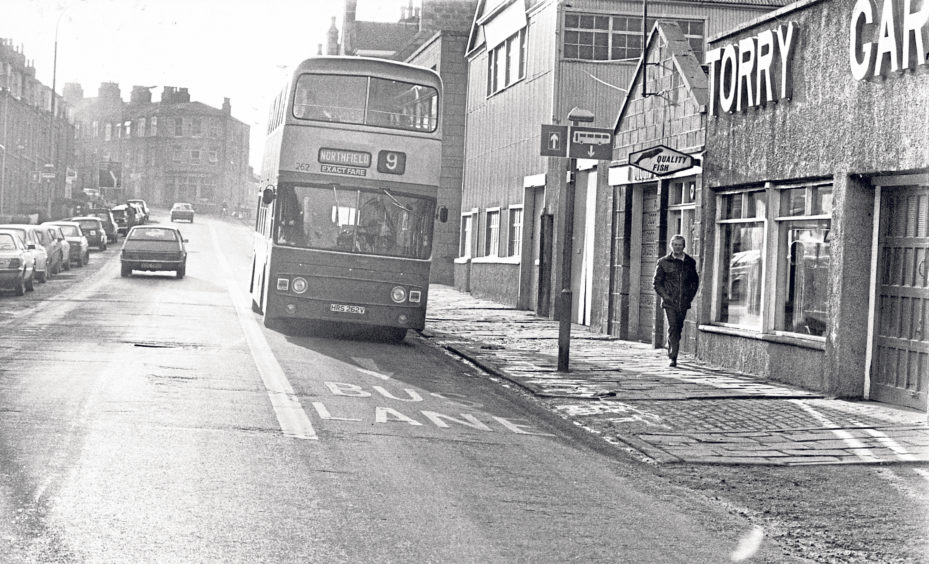 A double-decker to Northfield keeps to the bus lane in Menzies Road