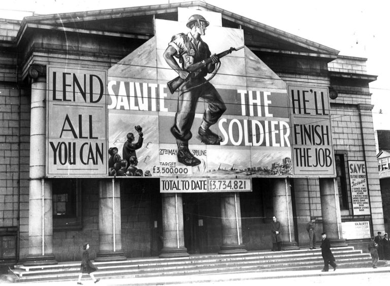 1944: Music Hall decorated for Salute The Soldier week