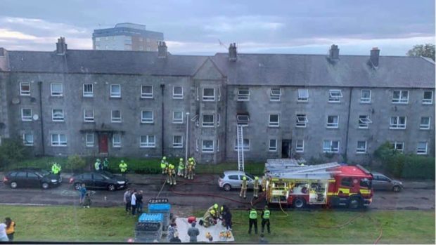A fire ripped through one of the flats at Printfield Terrace